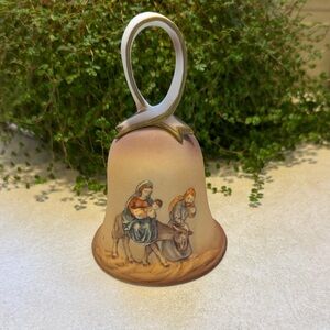 Vintage “Flight into Egypt” Decorative Ceramic Bell with Pastoral Scene